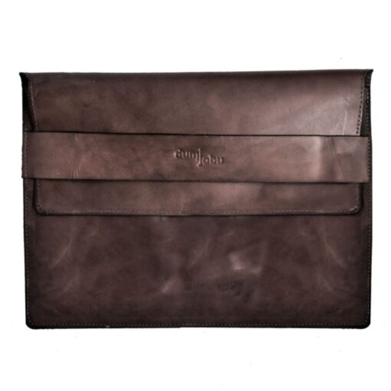 11 Genuine Leather Unlined Laptop Sleeve  Saddle
