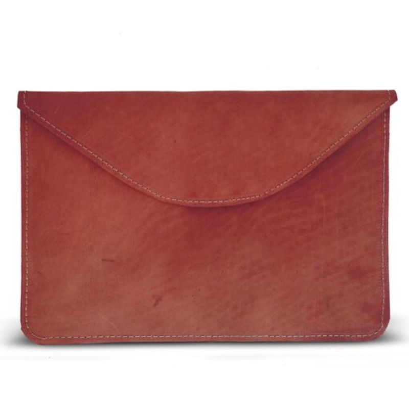 11 Inch Genuine Leather Laptop Sleeve  Cherry