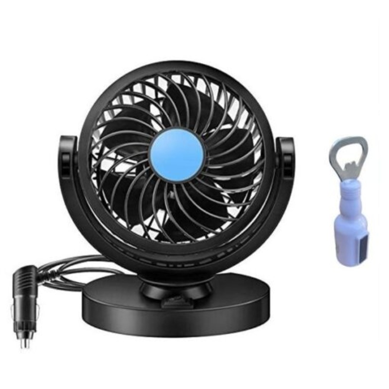 12V 360 Degree Car Cooling Fan and Bottle Opener