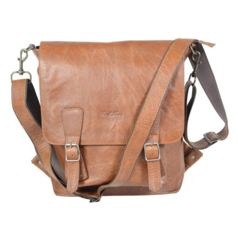 13 Inch Satchel Sling Messenger Backpack  Pecan