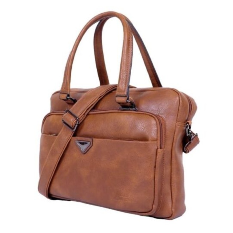14 Inch Multi-Functional Laptop Bag / Light Brown