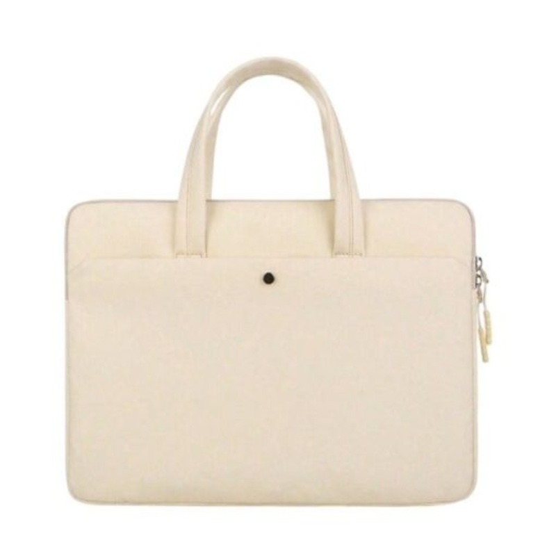 14 Minimalist Dual Handle Laptop Bag  Beige