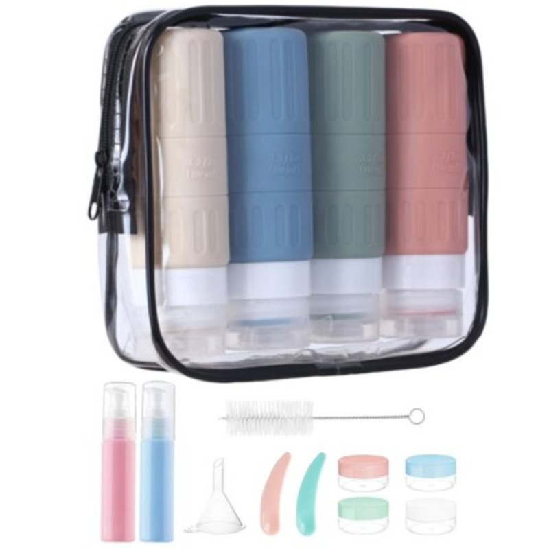 14 Pack Travel Bottles SetLeak Proof Silicone Squeezable Container 2oz 3oz