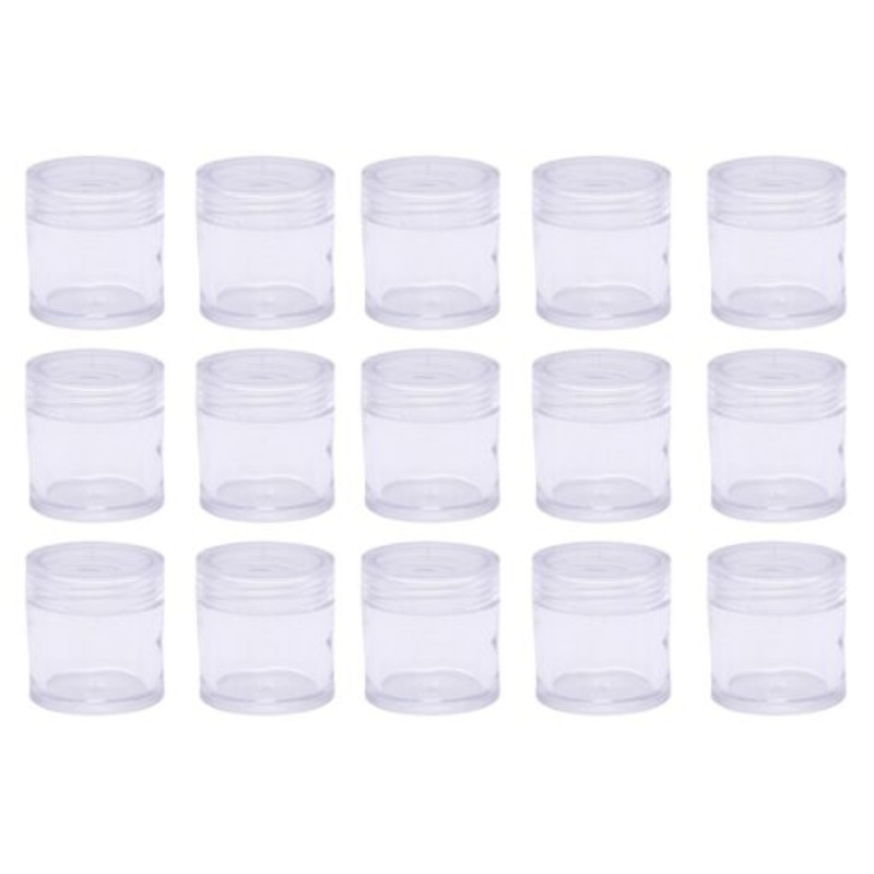 15 Pieces 10ml/10g Reusable Clear Plastic Empty Jars