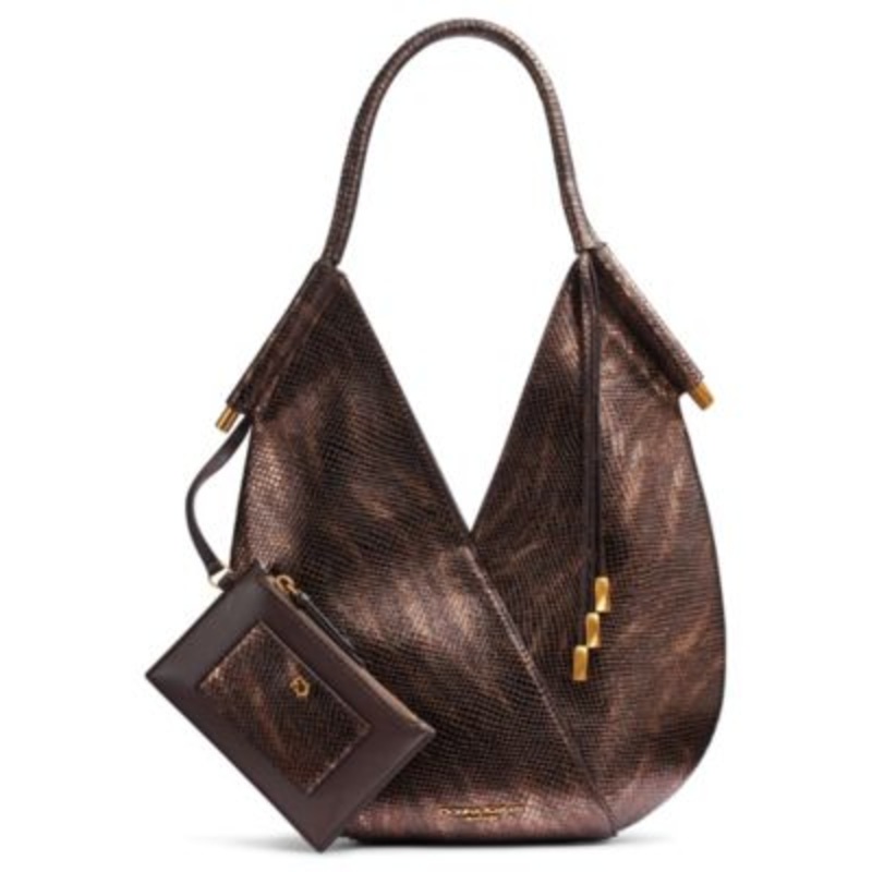 Donna Karan New York Baldwin Mini Metallic Snake Shoulder with Leather Wrapped Rounded Handle – Macy’s