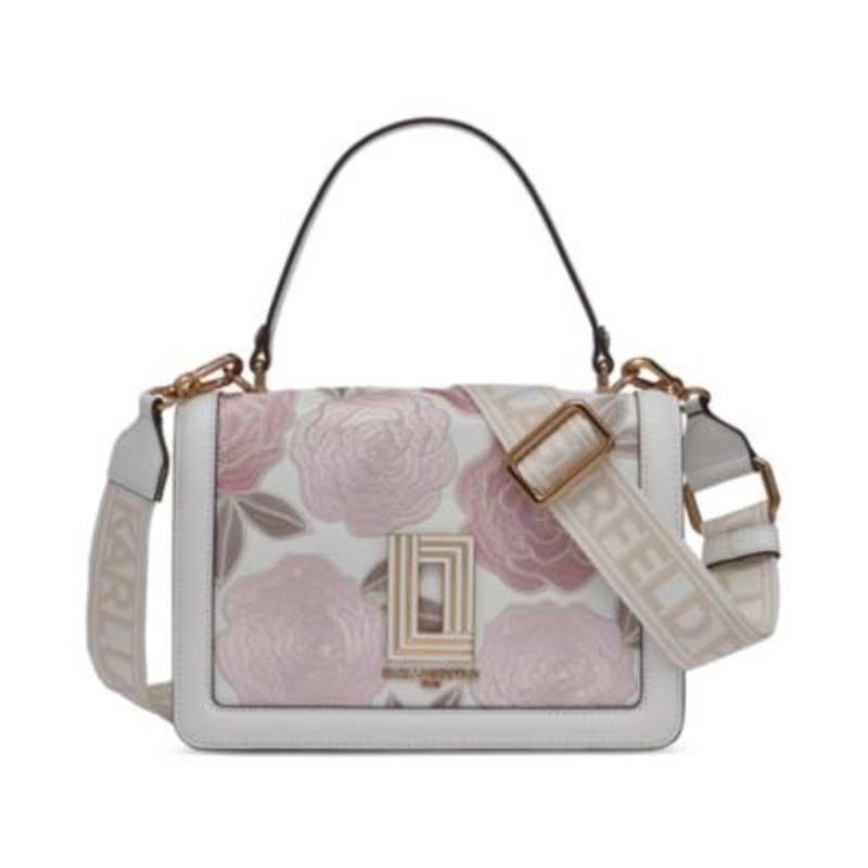 KARL LAGERFELD PARIS Simone Embroidered Flap Crossbody – Macy’s