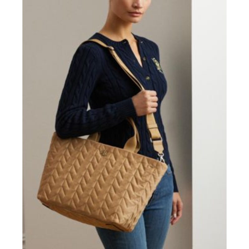 Lauren Ralph Lauren Quilted Extra Large Stevie Zip Tote Bag – Macy’s