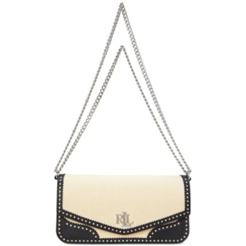 Lauren Ralph Lauren Straw & Leather Sawyer Bag – Macy’s
