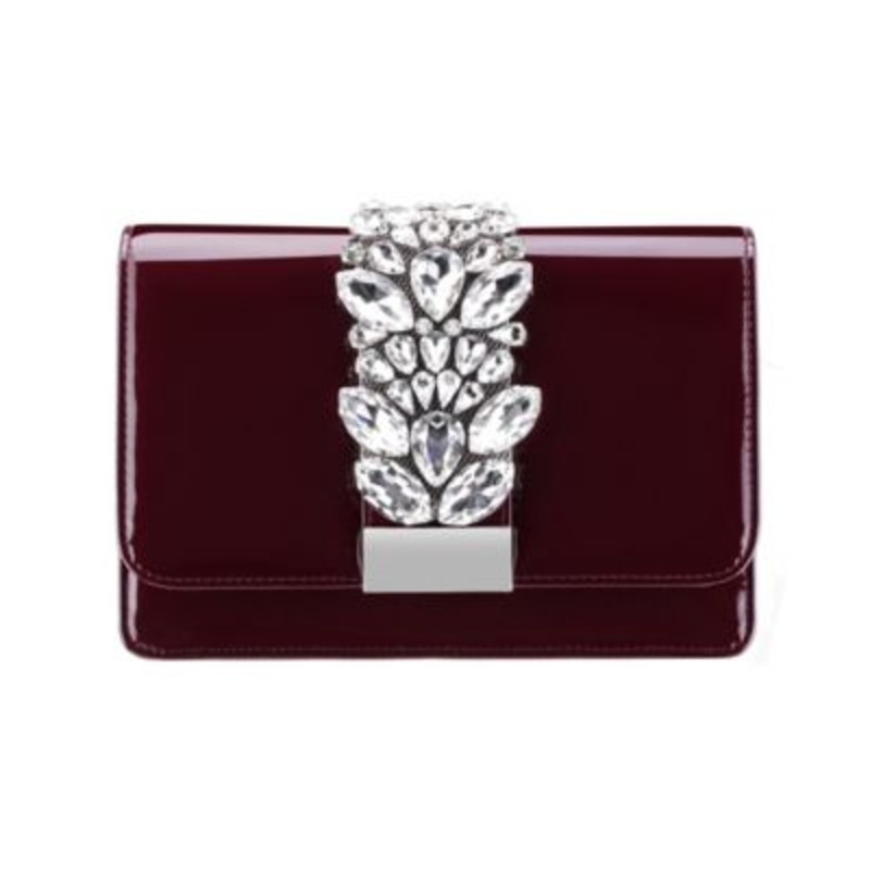 Nina Crystal Embellished Patent Flap Clutch – Macy’s