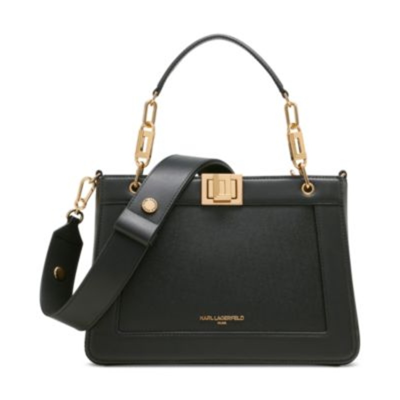 KARL LAGERFELD PARIS Ivette Leather Satchel  – Macy’s