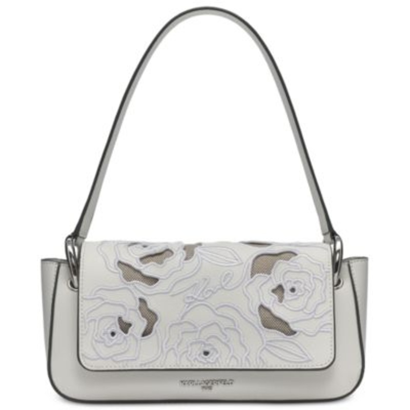 KARL LAGERFELD PARIS Monet Embroidered Leather Shoulder – Macy’s