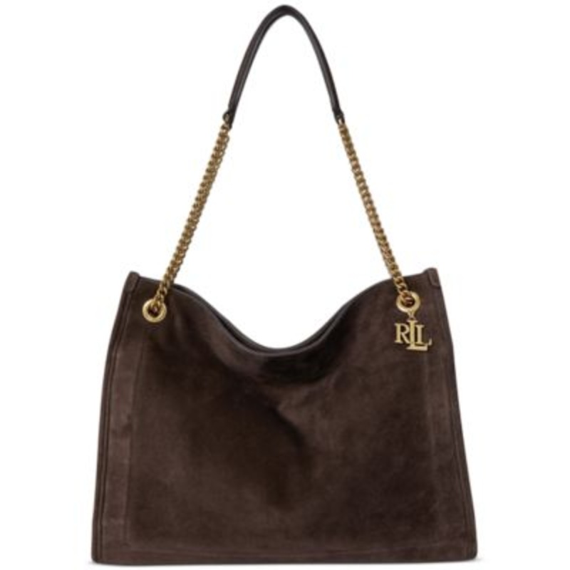 Lauren Ralph Lauren Suede Large Bradley Shopper Tote Bag – Macy’s