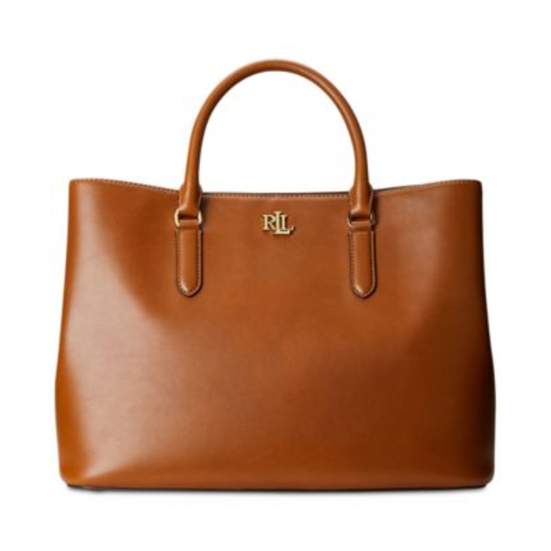 Lauren Ralph Lauren Women’s Full-Grain Smooth Leather Large Marcy Satchel – Macy’s